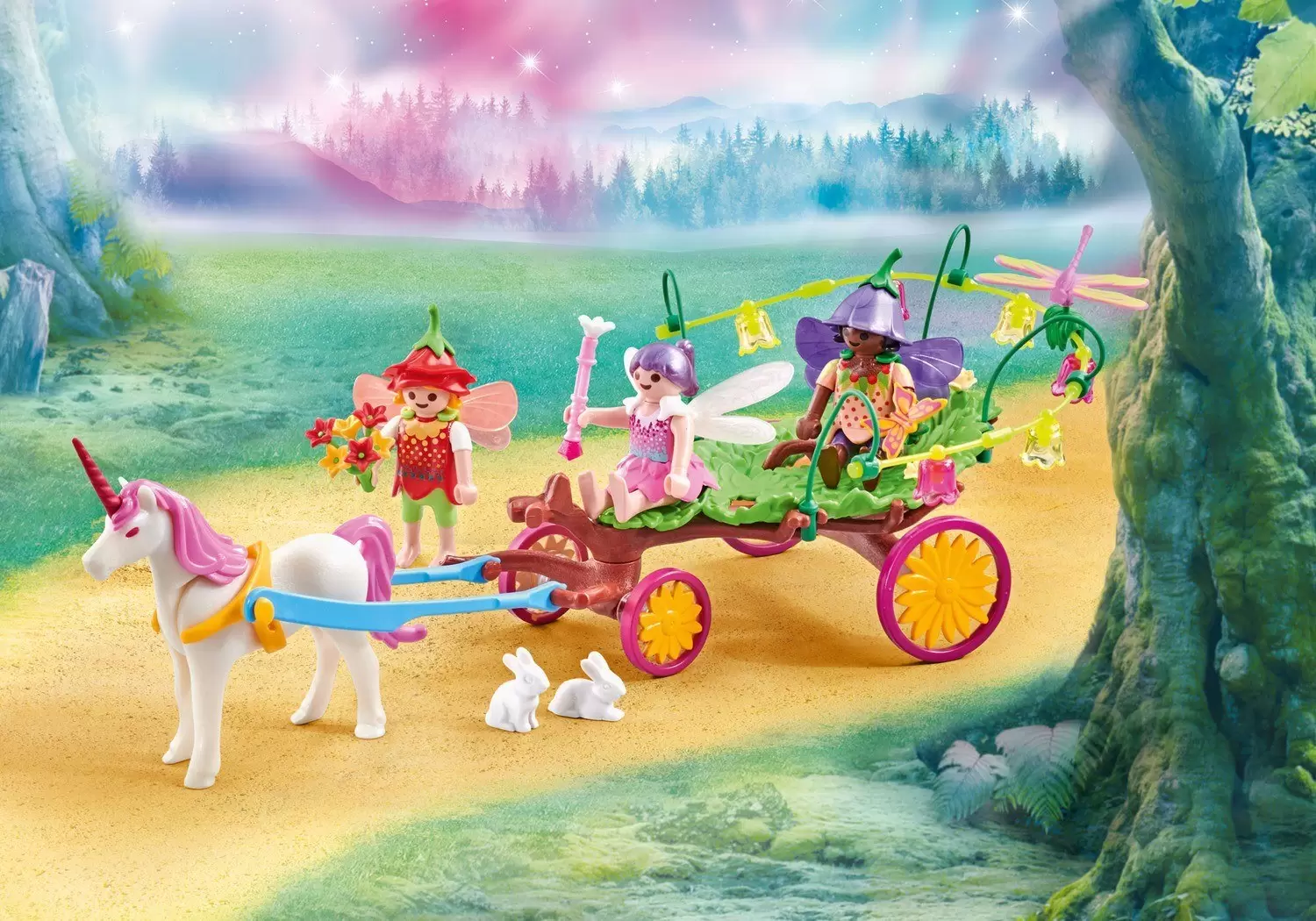 Playmobil Fées - Enfants Fée avec Chariot de Licorne