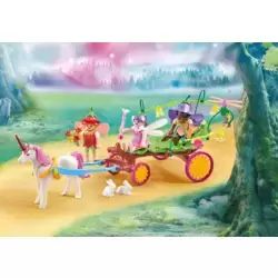 Enfants Fée avec Chariot de Licorne