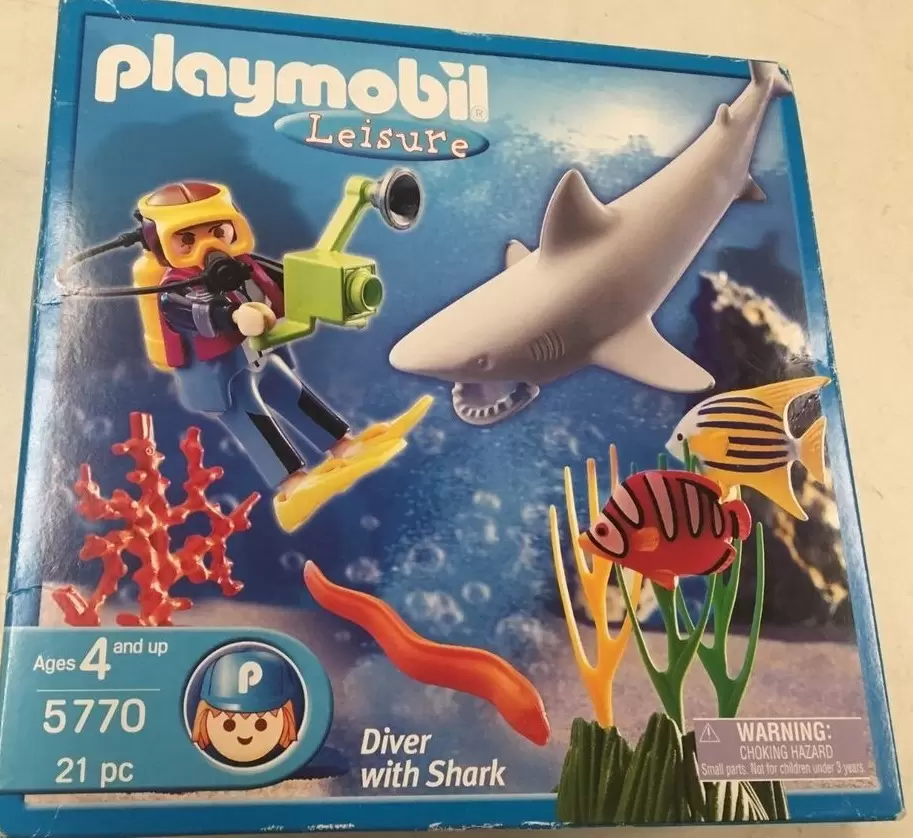 Playmobil Monde sous-marin - Plongeur et requin