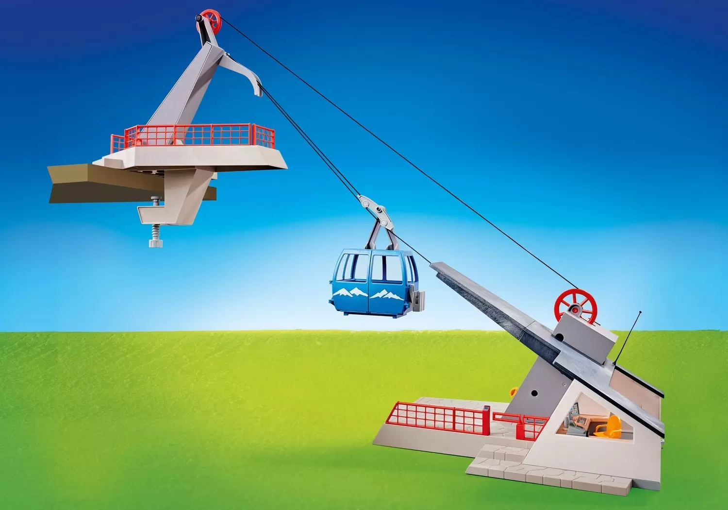Playmobil Mountain - Cable car with mountain station (blue)