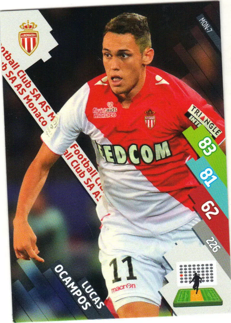 Adrenalyn XL Foot 2014-2015 (France) - Lucas Ocampos - AS Monaco FC