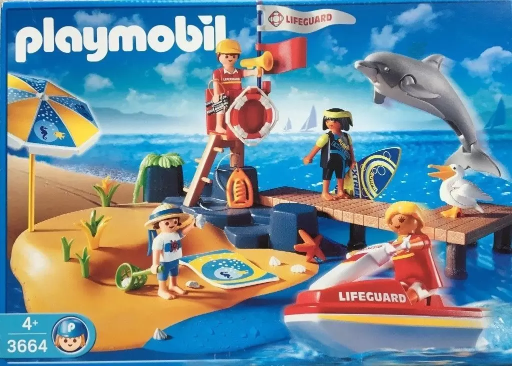 Playmobil en vacances - Vacanciers / Poste de secours / Plage