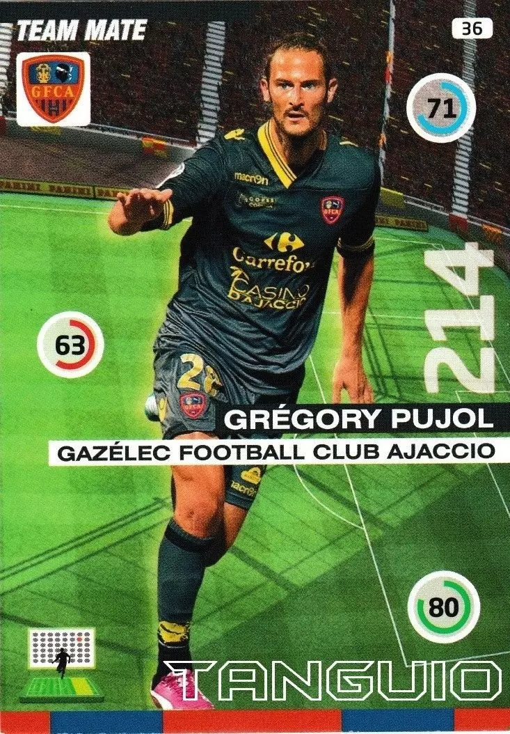 Adrenalyn XL : 2015-2016 (France) - Grégory Pujol - Gazélec Football Club Ajaccio