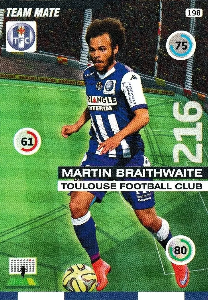 Adrenalyn XL : 2015-2016 (France) - Martin Braithwaite - Toulouse Football Club