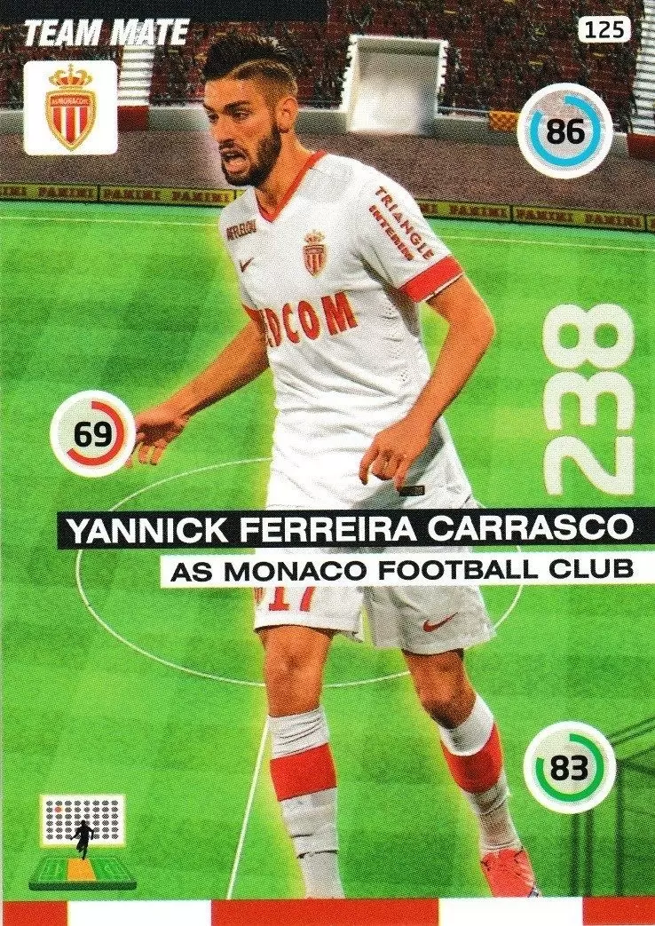 Adrenalyn XL : 2015-2016 (France) - Yannick Ferreira Carrasco - AS Monaco Football Club