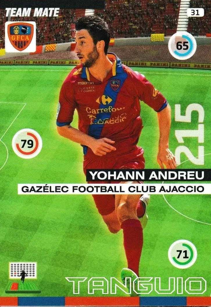 Adrenalyn XL : 2015-2016 (France) - Yohann Andreu - Gazélec Football Club Ajaccio