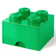 Rangements LEGO - LEGO Storage 4 Knob Brick - 1 Drawer (Dark Green)