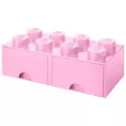 Rangements LEGO - LEGO Storage 8 Knob Brick - 2 Drawers (Light Pink)