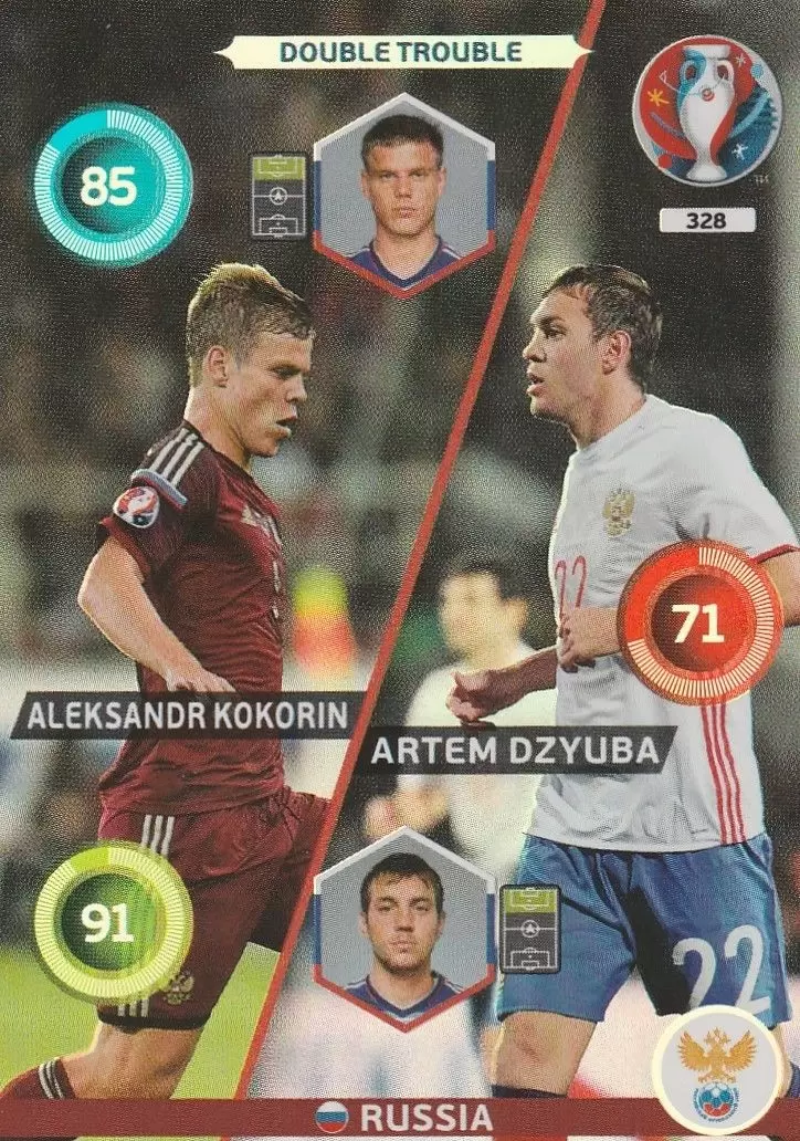 Adrenalyn XL - Euro 2016 - Aleksandr Kokorin / Artem Dzyuba - Russia