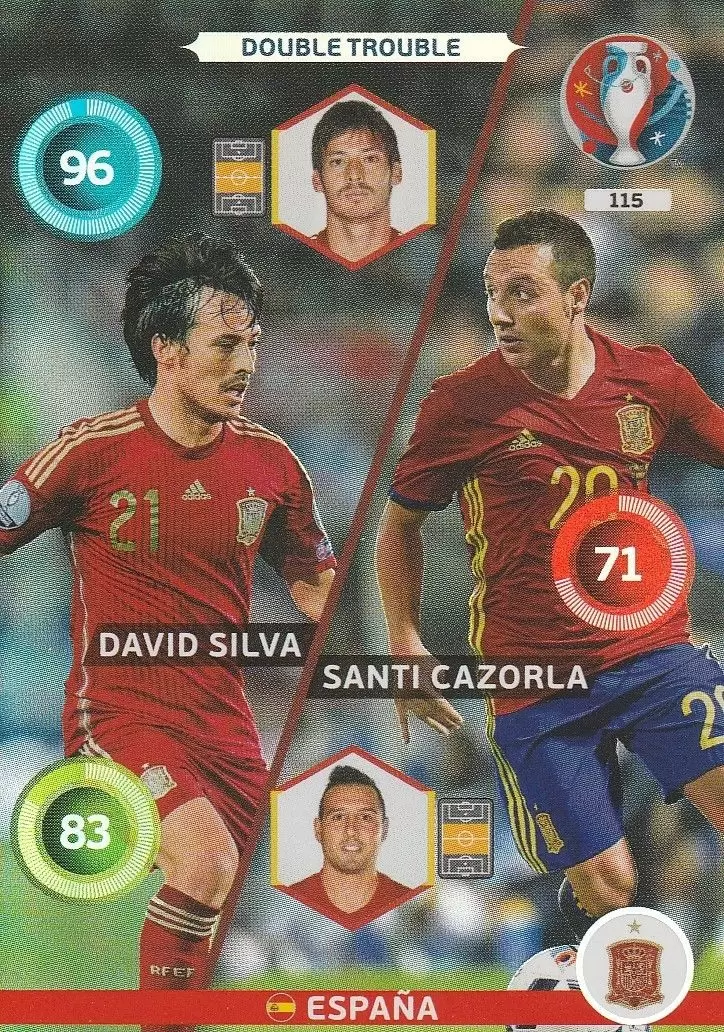 Adrenalyn XL - Euro 2016 - David Silva / Santi Cazorla - España