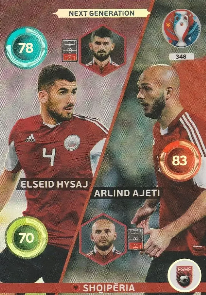 Adrenalyn XL - Euro 2016 - Elseid Hysaj / Arlind Ajeti - Shqipëria