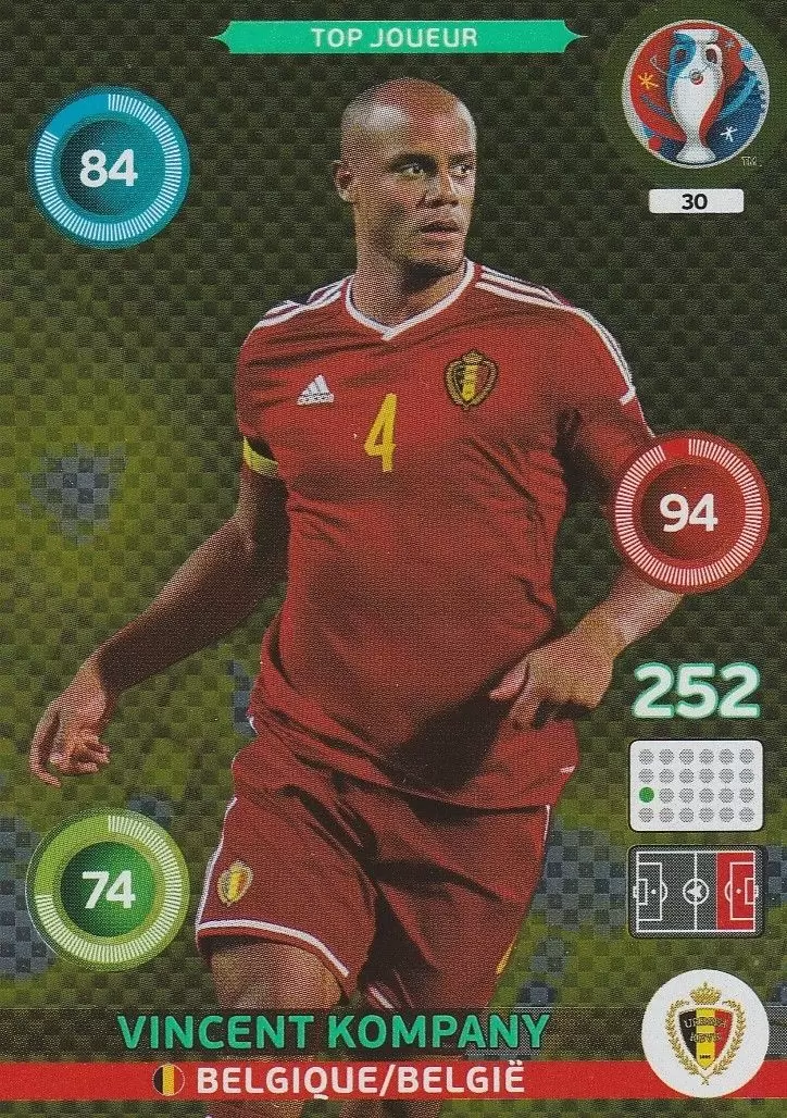 Adrenalyn XL - Euro 2016 - Vincent Kompany - Belgique/België
