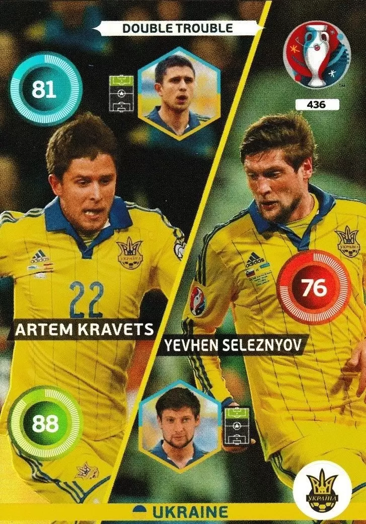 Adrenalyn XL - Euro 2016 - Yevhen Seleznyov / Artem Kravets - Ukraine