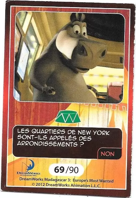 Le Collector Madagascar 3 (CORA / Match) - GLORIA - Question 3