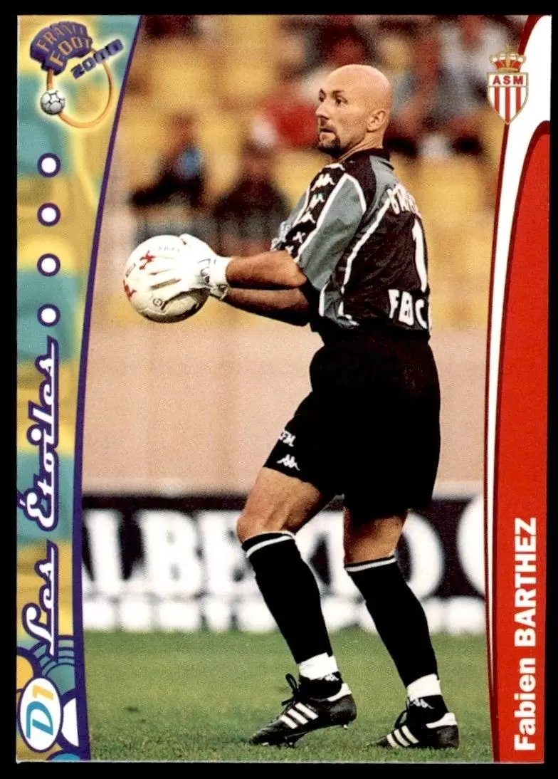 #002-MONACO/FRANCE-MARSEILLE-FABIEN BARTHEZ PANINI EUROPEAN FOOTBALL STARS 1997
