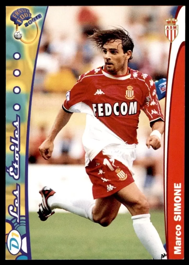 DS France Foot 1999-2000 Division 1 - Marco Simone - AS Monaco - Les Etoiles