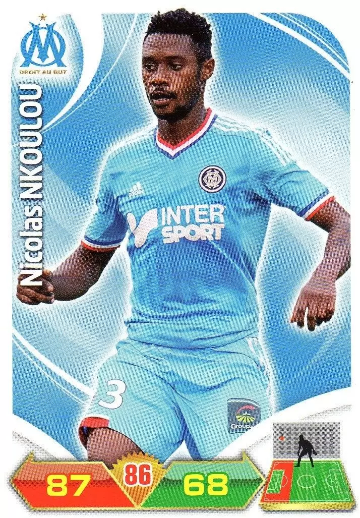NICOLAS NKOULOU # CAMEROON OLYMPIQUE MARSEILLE OM CARD PANINI ADRENALYN 2012 