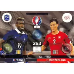 Paul Pogba (France) / Stephan Lichtsteiner (Switzerland) - UEFA Euro 2016