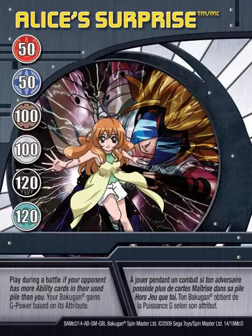 Bakugan Battle Brawlers Cards - Alices Surprise