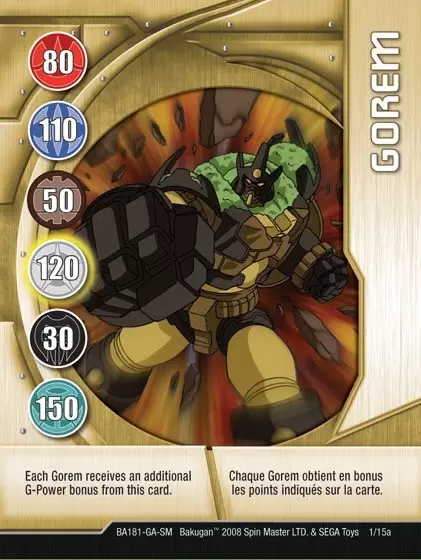 Bakugan Battle Brawlers Cards - Gorem