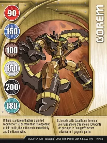 Bakugan Battle Brawlers Cards - Gorem