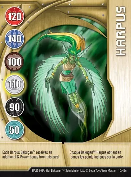 Bakugan Battle Brawlers Cards - Harpus