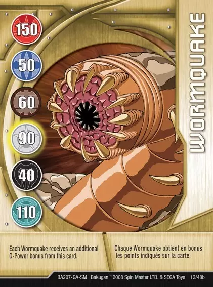 Bakugan Battle Brawlers Cards - Wormquake