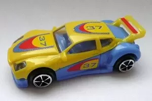 Kinder Race - Voitures - 2008 - Voiture de course jaune et bleue