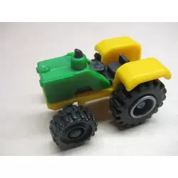 Tracteur vert et jaune