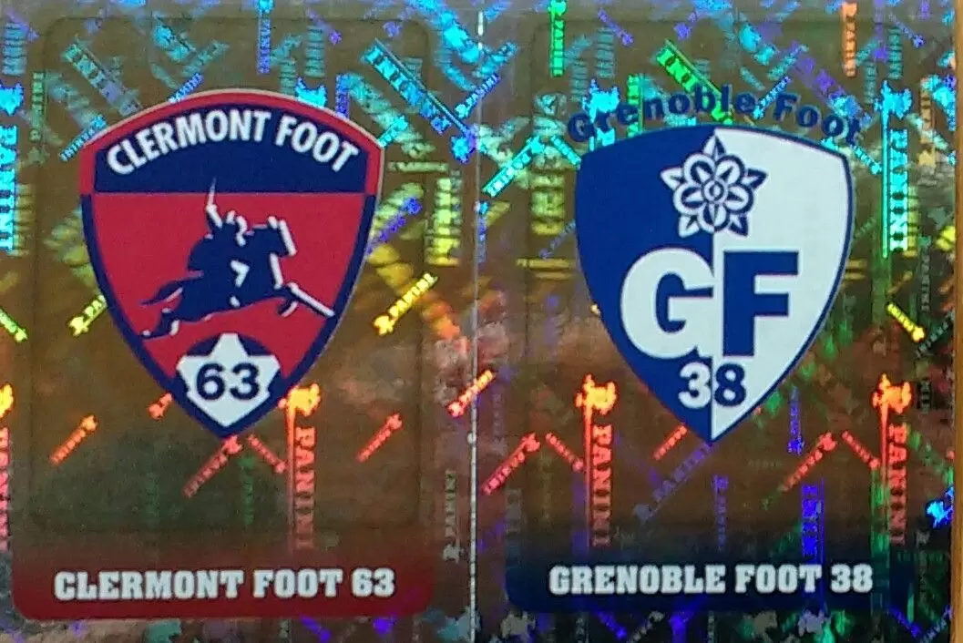 Championnat de France 2018-2019 - Écussons (Clermont Foot 63 / Grenoble Foot 38) - Clermont Foot 63 / Grenoble Foot 39