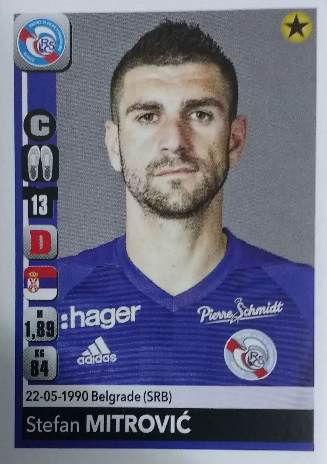 Championnat de France 2018-2019 - Stefan Mitrović - RC Strasbourg Alsace