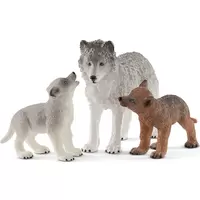 Maman loup avec louveteaux