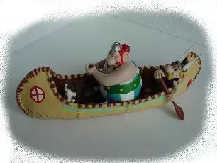 Statuettes Astérix - Astérix et Obélix en canoé