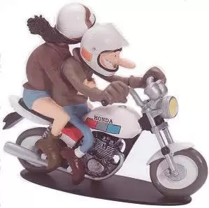 Figurines Joe Bar Team Série 1 - Ella FROIX et J.M. TRAINE sur leur HONDA 125 CG