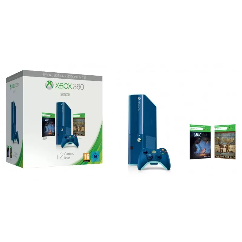 Matériel XBOX 360 - Pack Xbox 360 E 500 Go Blue Edition