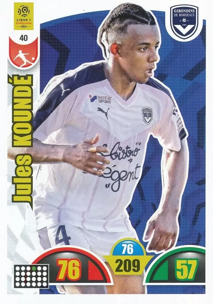 Adrenalyn XL : 2018-2019 (France) - Jules Koundé - FC Girondins de Bordeaux