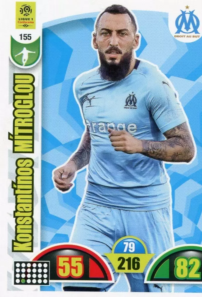 Adrenalyn XL : 2018-2019 (France) - Kostas Mitroglou - Olympique de Marseilles