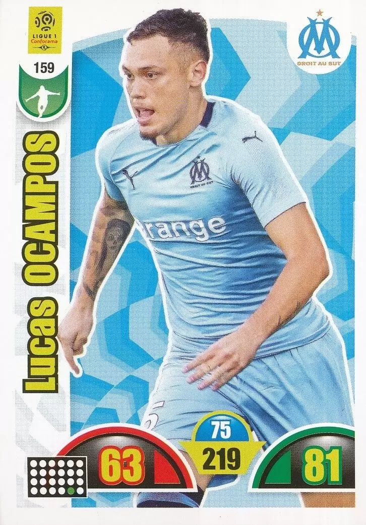 Adrenalyn XL : 2018-2019 (France) - Lucas Ocampos - Olympique de Marseille