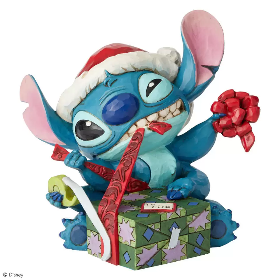 Disney Traditions by Jim Shore - Bad Wrap (Santa Stitch Wrapping Present)
