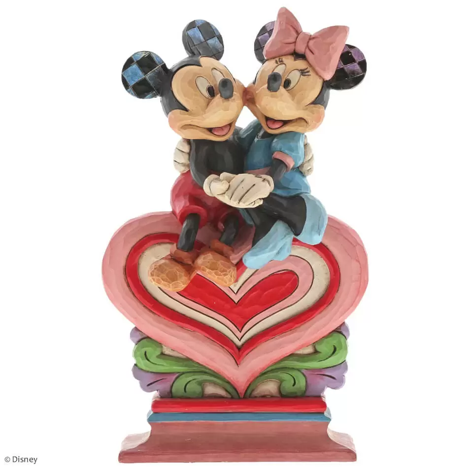 Disney Traditions by Jim Shore - Heart To Heart (Mickey Mouse & Minnie on Heart)