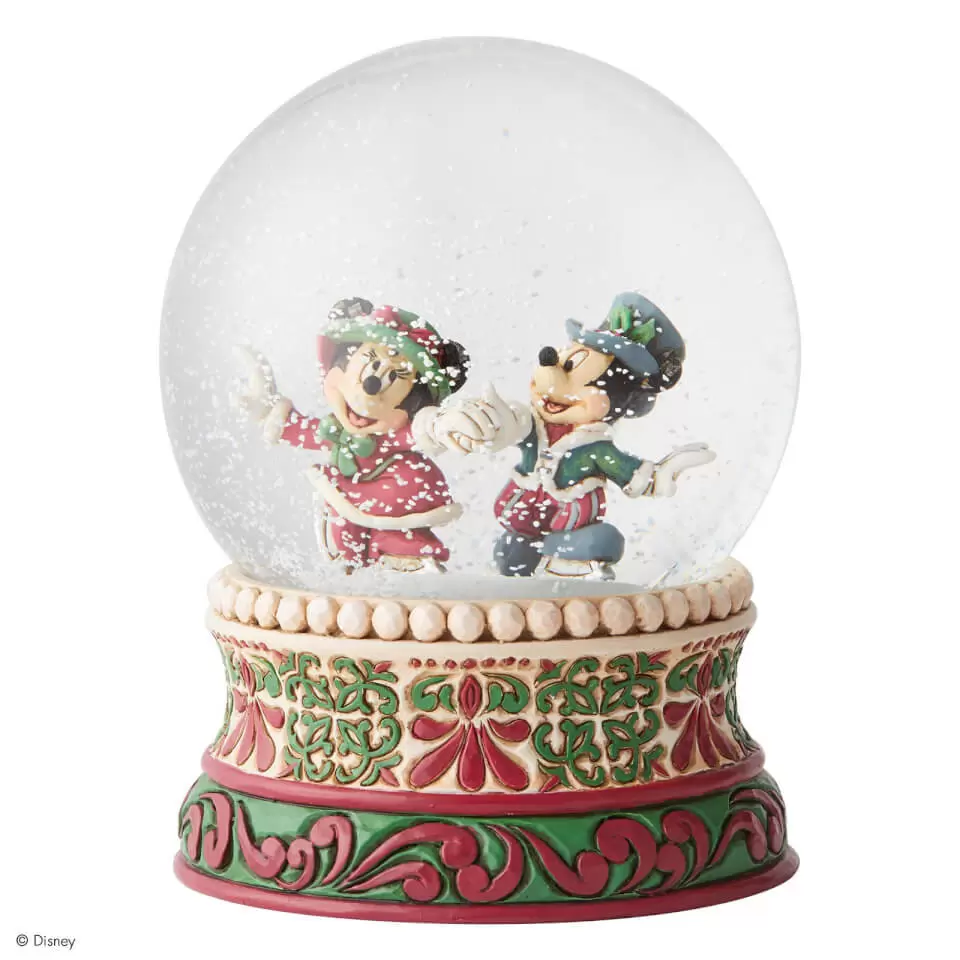 Disney Traditions by Jim Shore - Splendid Skaters (Victorian Mickey & Minnie Mouse Waterball)