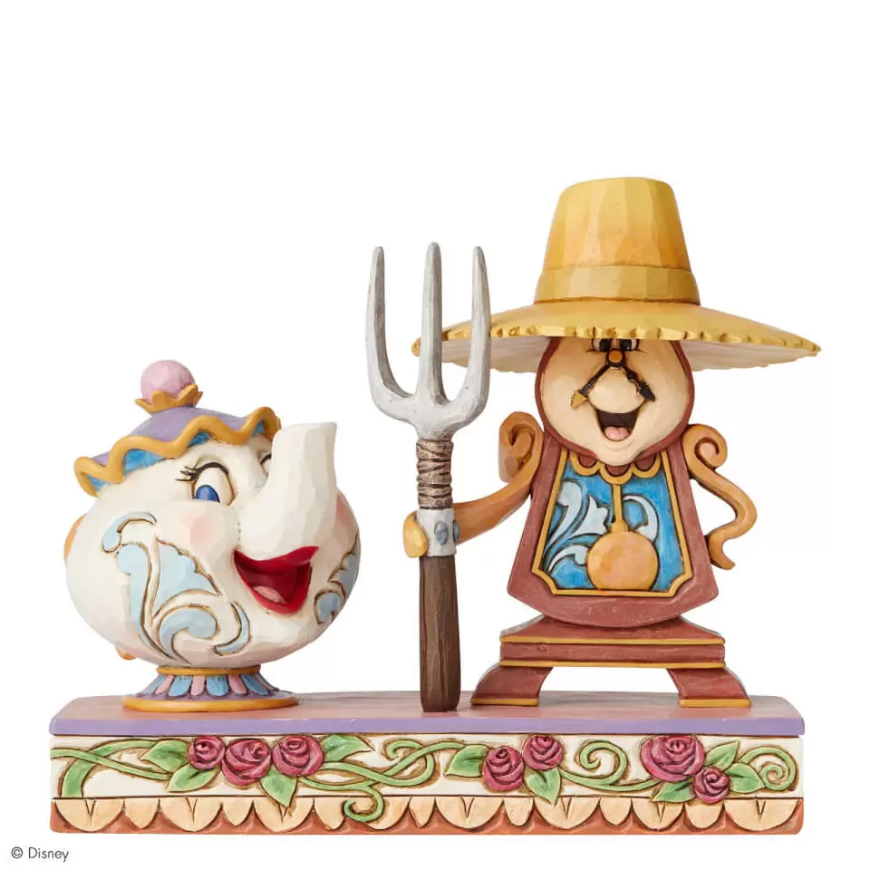 Disney Traditions by Jim Shore - Workin’ Round the Clock (Mrs. Potts and Cogsworth)