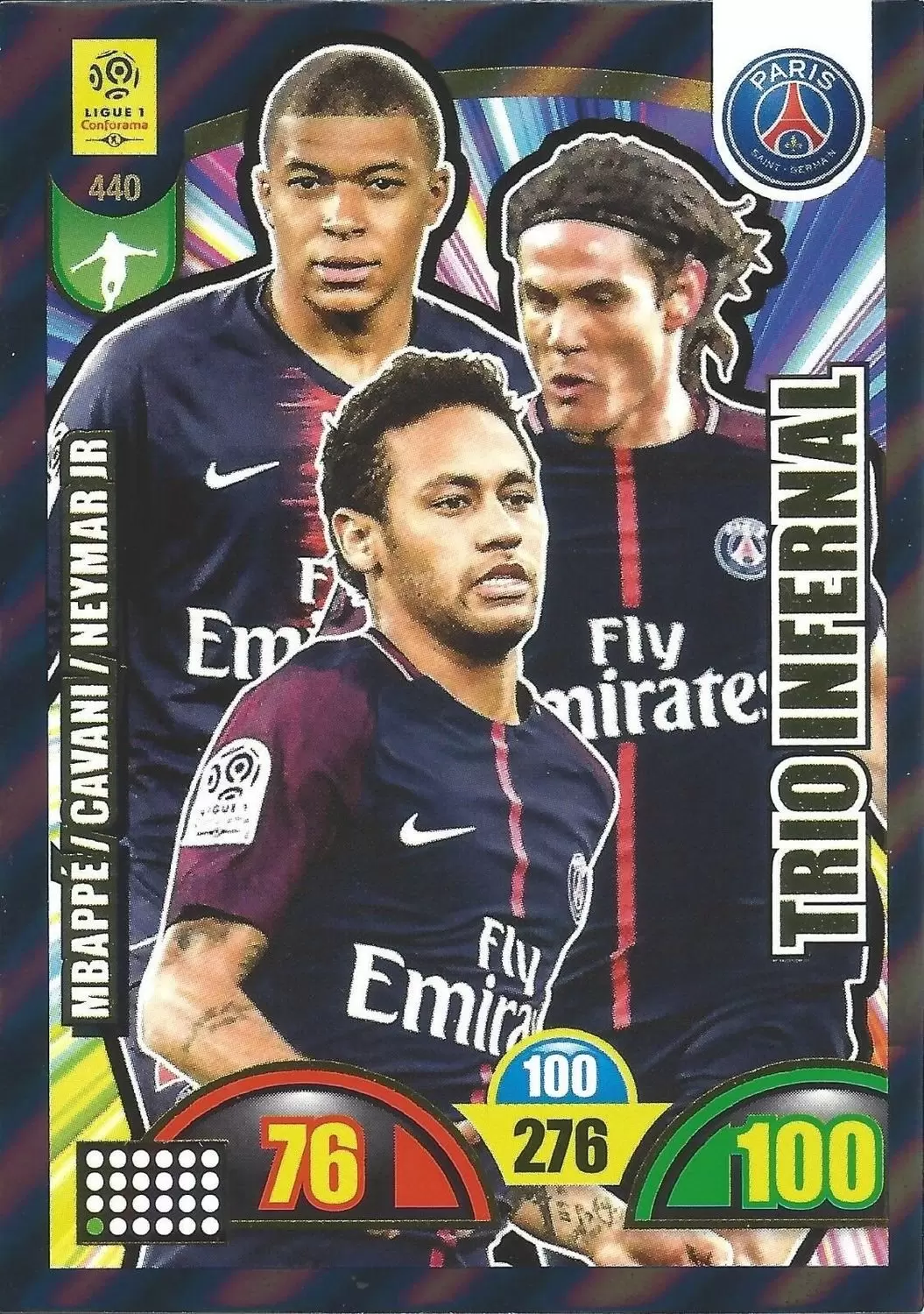 Adrenalyn XL : 2018-2019 (France) - Kylian Mbappé / Edinson Cavani / Neymar Jr - Paris Saint-Germain