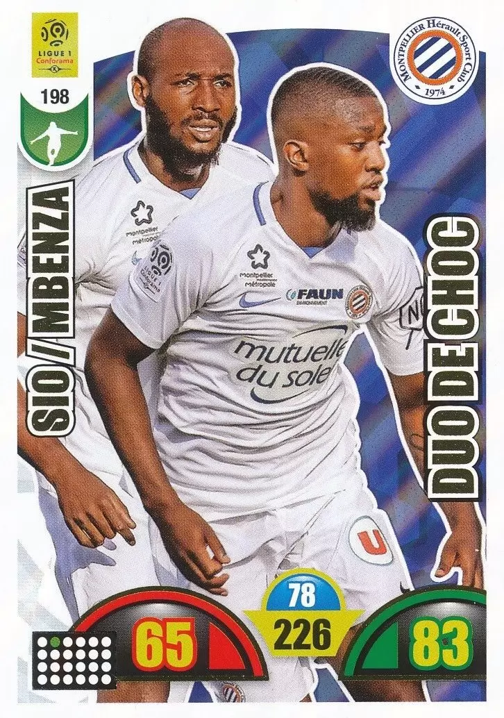 Adrenalyn XL : 2018-2019 (France) - Giovanni Sio / Isaac Mbenza - Duo De Choc - Montpellier Hérault SC