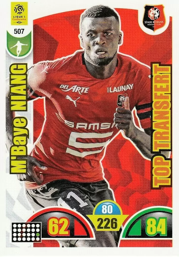 Adrenalyn XL : 2018-2019 (France) - M\'Baye Niang - Top Transfert - Stade Rennais FC