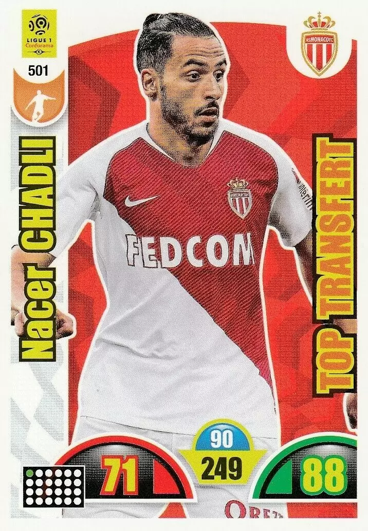 Adrenalyn XL : 2018-2019 (France) - Nacer Chadli - Top Transfert - AS Monaco