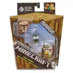 Triple Pack - Attacking Iron Golem, Zombie Pigman Chicken Jokey, Skeleton Stray