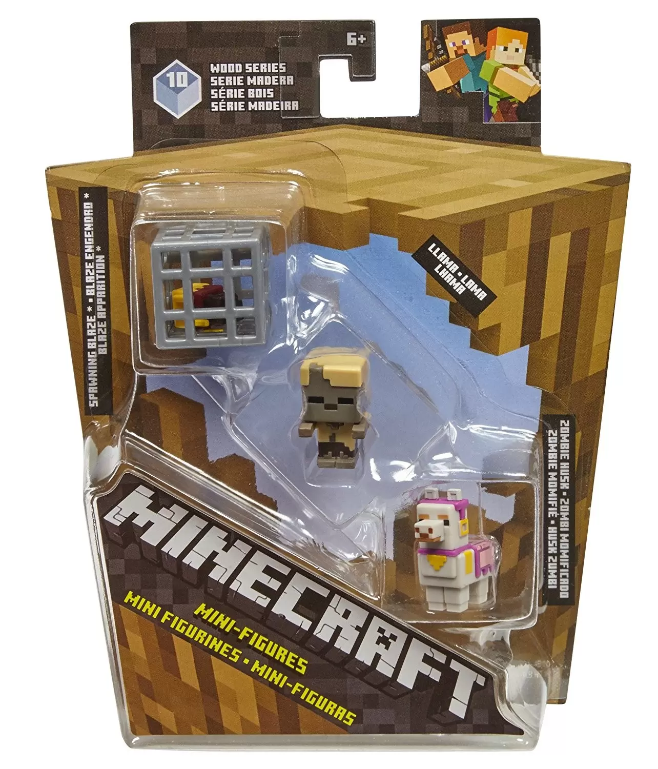 Minecraft Mini Figures Série 10 - Triple Pack - Spawning Blaze, Llama, Zombie Husk