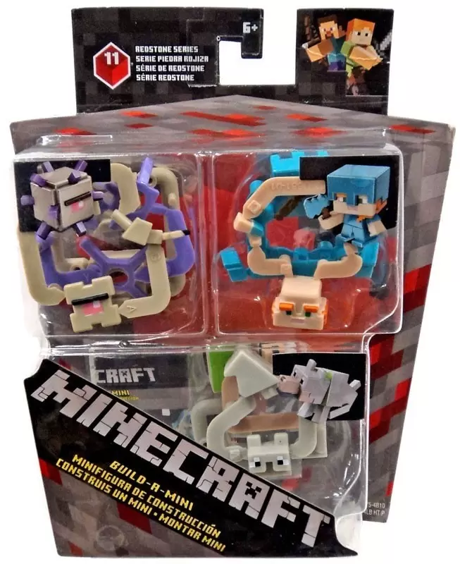 Minecraft Mini Figures Series 11 - Triple Pack - Alex, Elder Guardian, Wolf