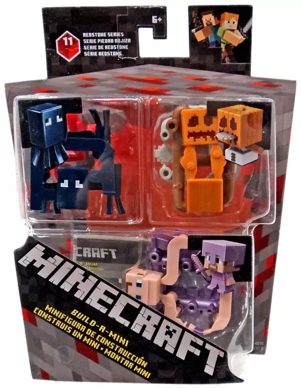Minecraft Mini Figures Series 11 - Triple Pack - Steve?, SnowGolem, Squid